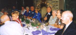 From left - Bill Stevens, his wife, Glenn Burkhardt & his wife, Joahanna Oelker (Jarvis), Don Rhodes, Mary Skinner (Kinnett), ?, ?, Yvonne Runyan (Breyley) & husband Don